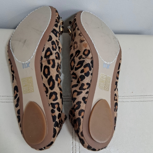 Jeffrey Campbell Leopard Print Pony Hair Leather Ballet Flats Size 9.5 - Picture 2 of 6